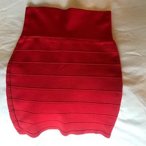 Hot, red mini skirt